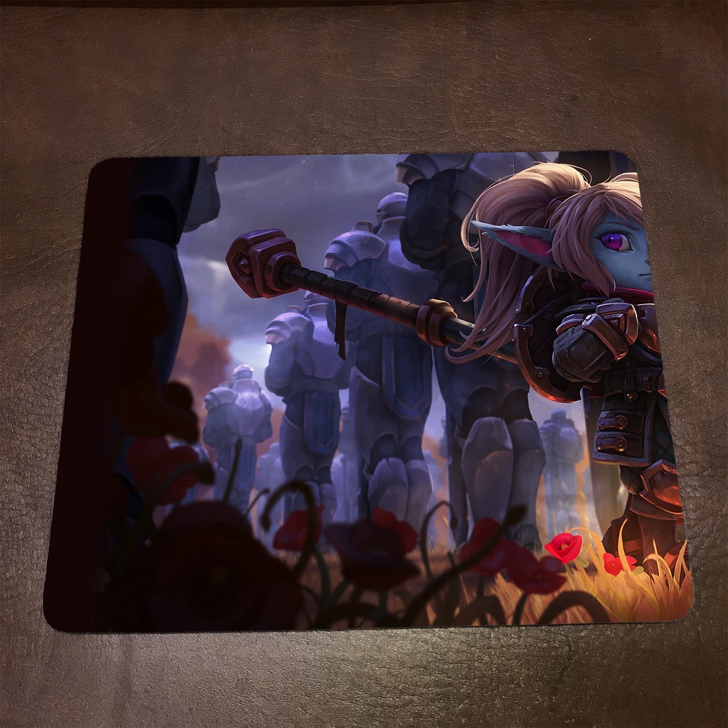 Lót chuột máy tính League of Legends POPPY - Mẫu 1 Mousepad cao su êm ái, nhận in theo yêu cầu