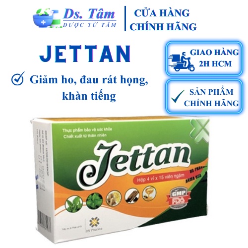 JETTAN - VIÊN NGẬM 60V/HOP 100% thiên nhiên, giảm ho, đau rát cổ, khản tiếng