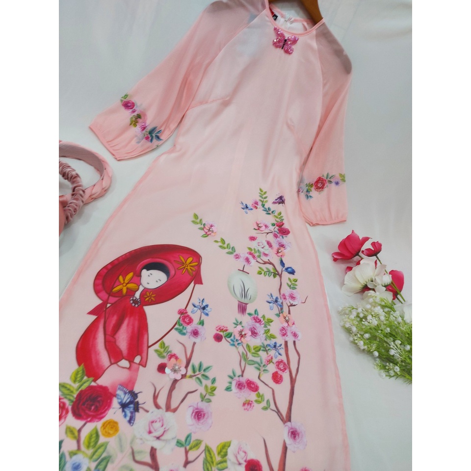 Áo dài cách tân ⚡️Hàng Cao Cấp⚡️ tơ óng tiểu thư - Tây Phương