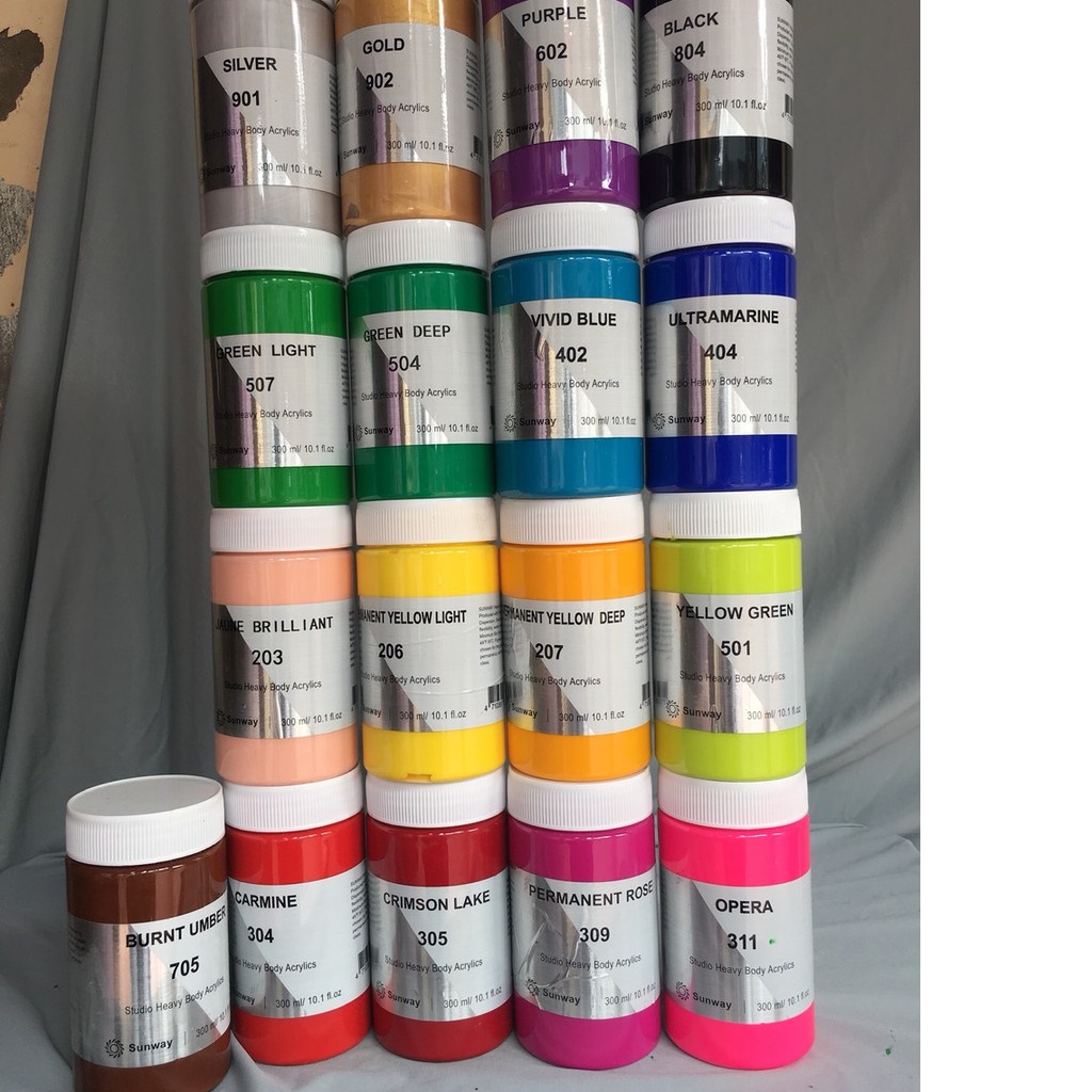Màu Acrylic SUNWAY 300ml - Màu chuyên dụng vẽ được mọi chất liệu