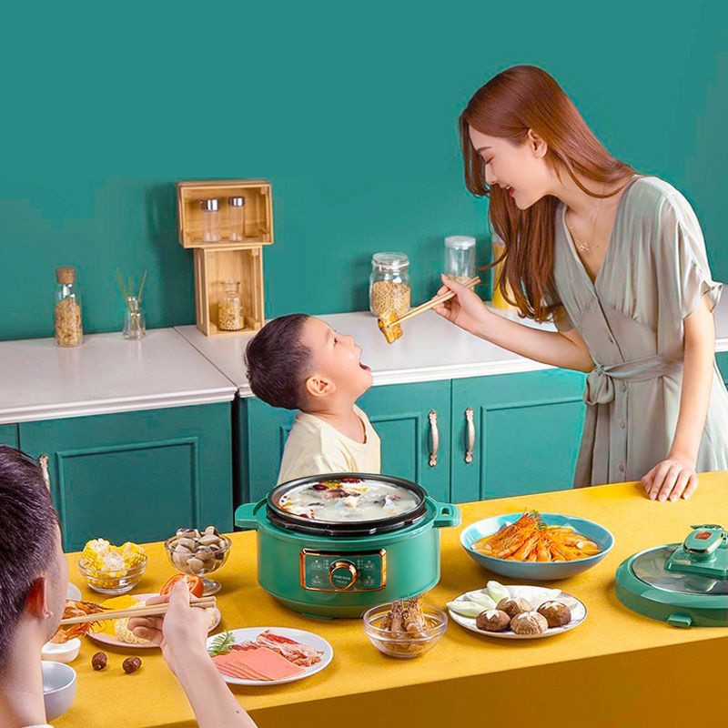 Nồi Nấu Điện Đa Năng, Đun Áp Suất, Nấu Lẩu Chống Dính Có Dung Tích 3L Hàng Nội Địa Cao Cấp Đa Chức Năng Bảo Hành 6 Tháng