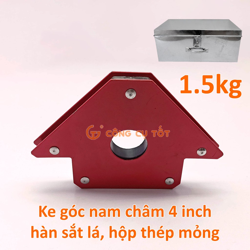 Ke góc nam châm 4 inch lực hút nhẹ 2kg để hàn sắt lá tấm mỏng