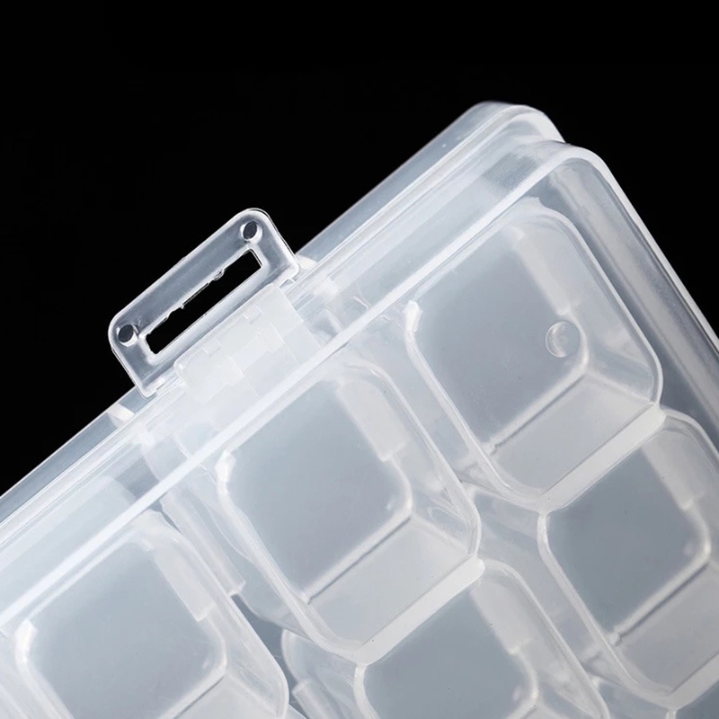 Hộp nhựa trong suốt đựng phụ kiện làm đồ trang sức có thể điều chỉnh 28 ngăn tiện dụng