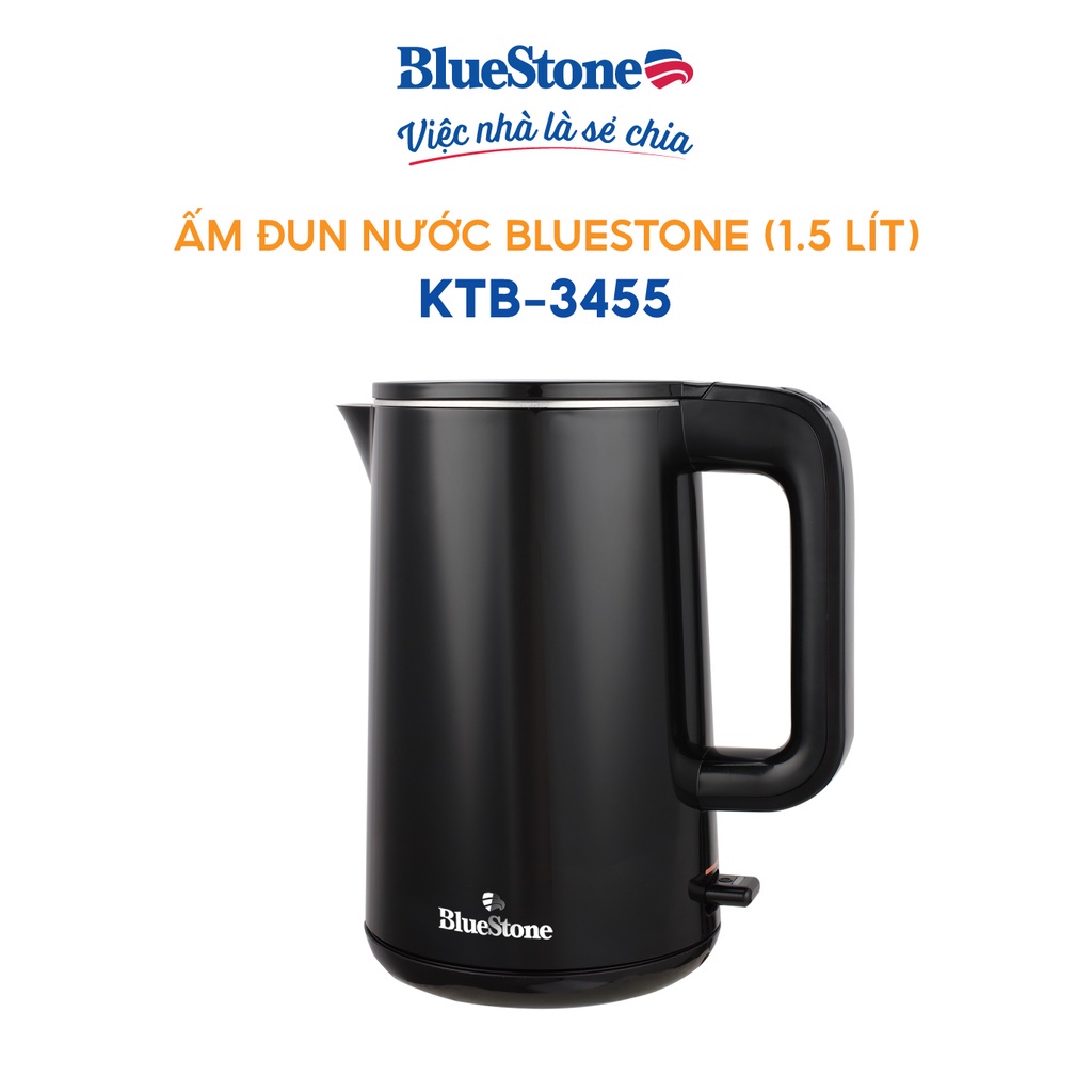 Ấm Đun Siêu Tốc BlueStone KTB-3455 2 Lớp Siêu Bền ( 1.5L - 2200W) - Bảo Hành Chính Hãng 2 Năm