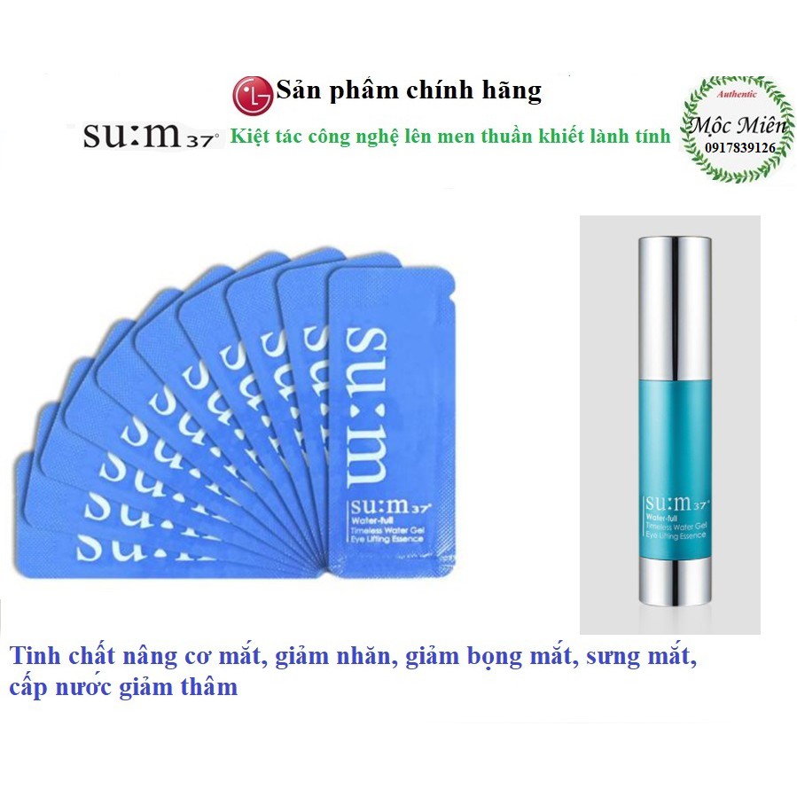 Gói tinh chất nâng cơ, chống nhăn, giảm thâm vùng da mắt Su:m37 Water full Timeless Water Gel Eye Lifting Essence
