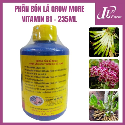 Phân Bón Lá VITAMIN B1 Mỹ Grow More - Lọ 235ml - Dùng Cho Hoa Lan, Cây Cảnh