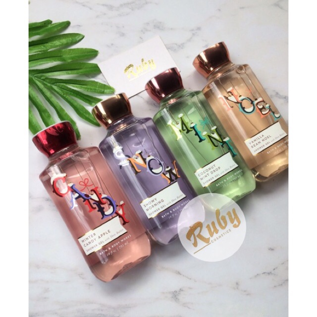 Sữa Tắm Bath & Body Works Shea & Vitamin E Shower Gel  - Phiên Bản giới hạn Giáng Sinh 2017 (Noel,Candy)