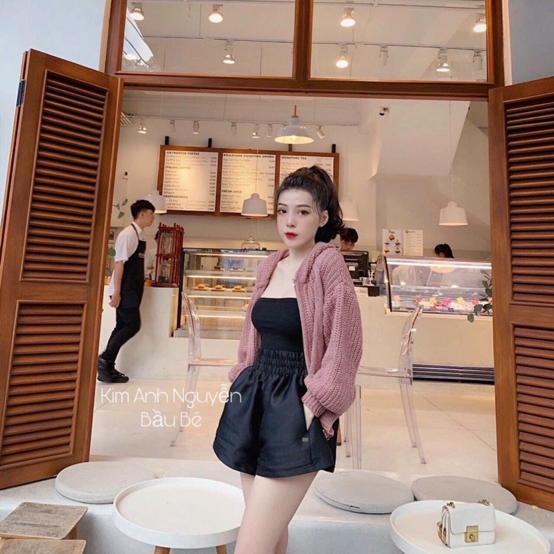 Áo Khoác len khoá mũ