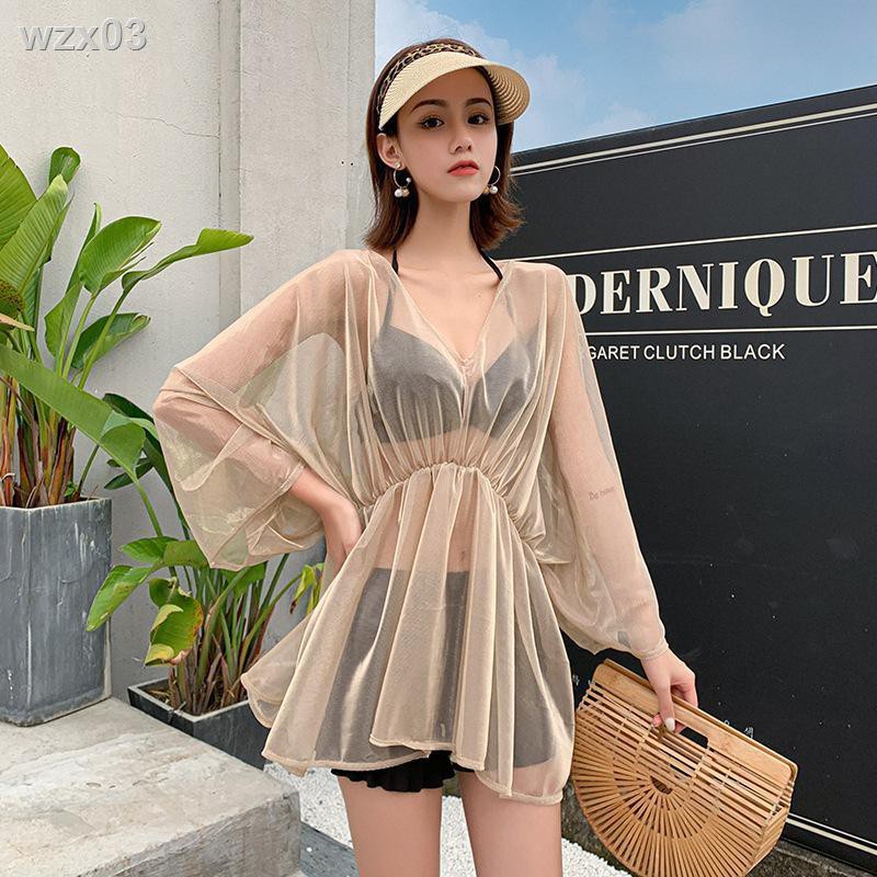 2020 fairy fan splitsuit áo tắm nữ ba mảnh gợi cảm ngực nhỏ giảm béo che bụng sinh viên đồ bơi suối nước nóng | BigBuy360 - bigbuy360.vn
