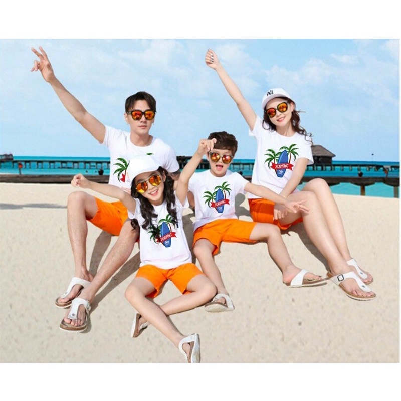 Áo gia đình, áo nhóm đi biển chất thun cotton co dãn thoáng mát, đủ size và màu (Shop có bán kèm quần_Ib Shop nhé)