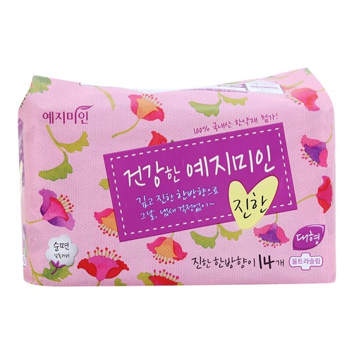 Băng vệ sinh Yejimiin hương thảo dược đậm Plus Cotton Rich size L 14 miếng