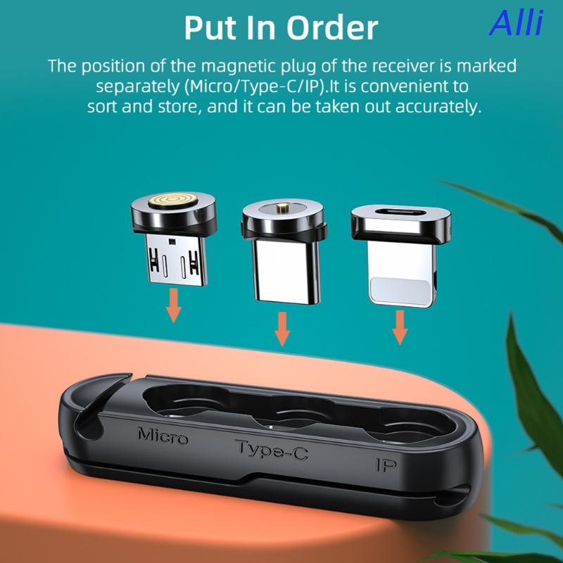Đầu nối cáp sạc nam châm bằng silicon cho micro usb type c