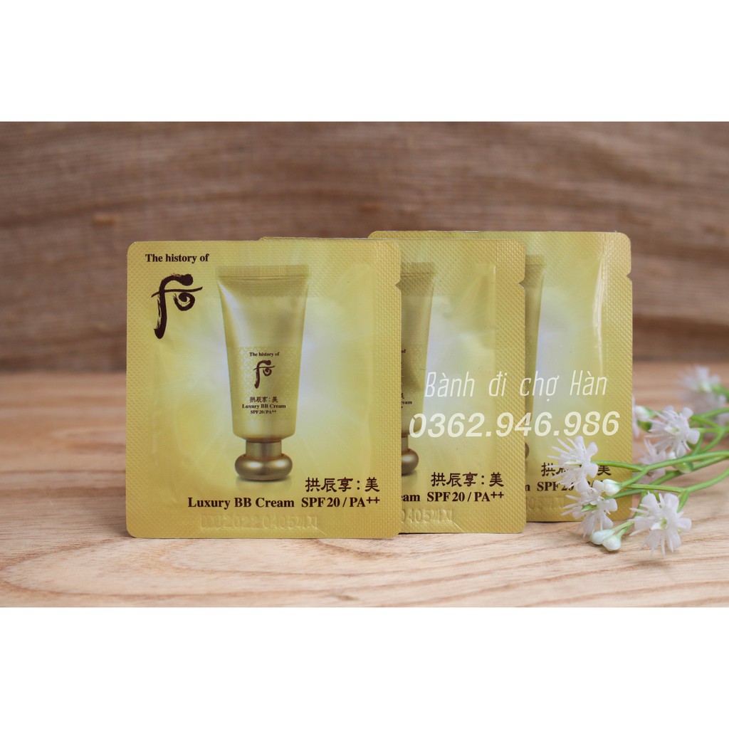 Sample Kem trang điểm cao cấp Whoo Gongjinhyang Mi Luxury BB Cream SPF20/PA++ 1ml