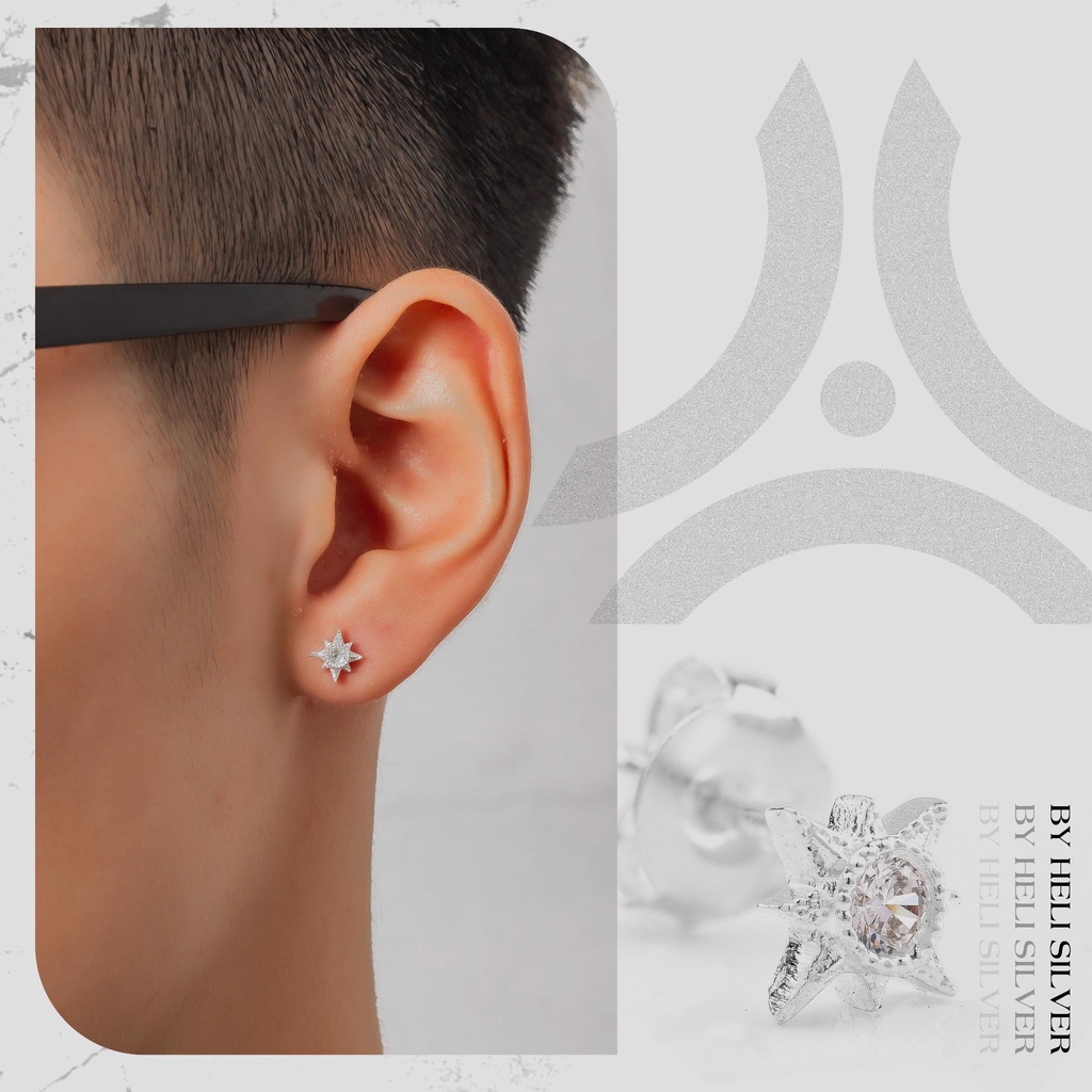 Bộ sưu tập khuyên tai bạc S925 Helios Silver - size khuyên 5mm