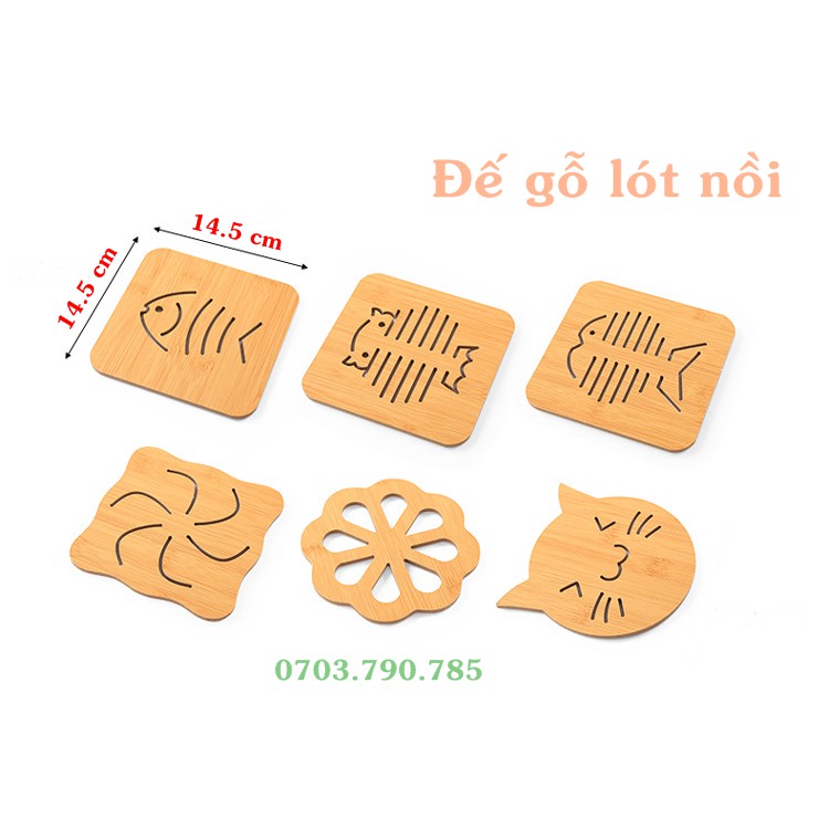 Đế gỗ lót nồi hình dễ thương