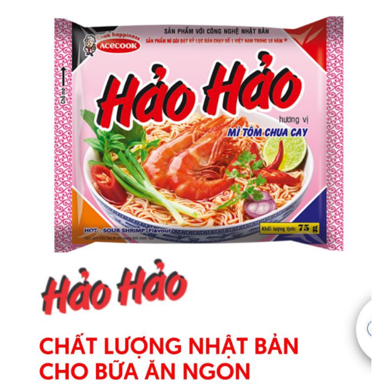 (Chỉ giao TÂN BÌNH HỎA TỐC)  Mì Hảo Hảo tôm chua cay gói 75g