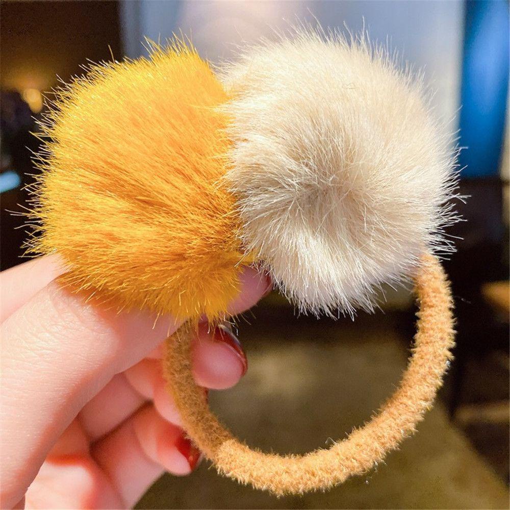 BSUNS Dây Cột Tóc Co Giãn Đính Bóng Lông Thời Trang Cho Nữ