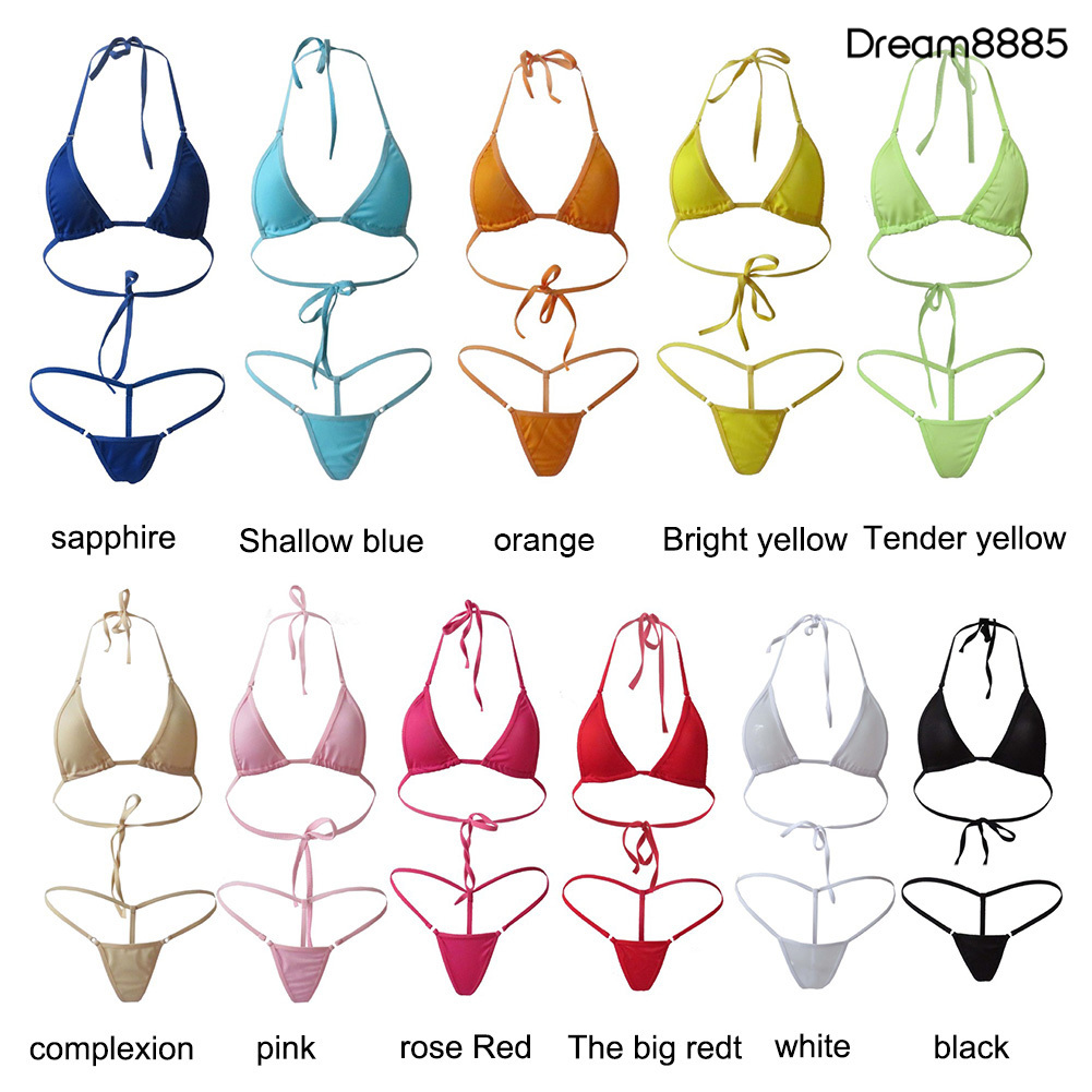 Bộ Bikini 2 Mảnh Màu Sắc Trơn Gợi Cảm Cho Nữ | BigBuy360 - bigbuy360.vn