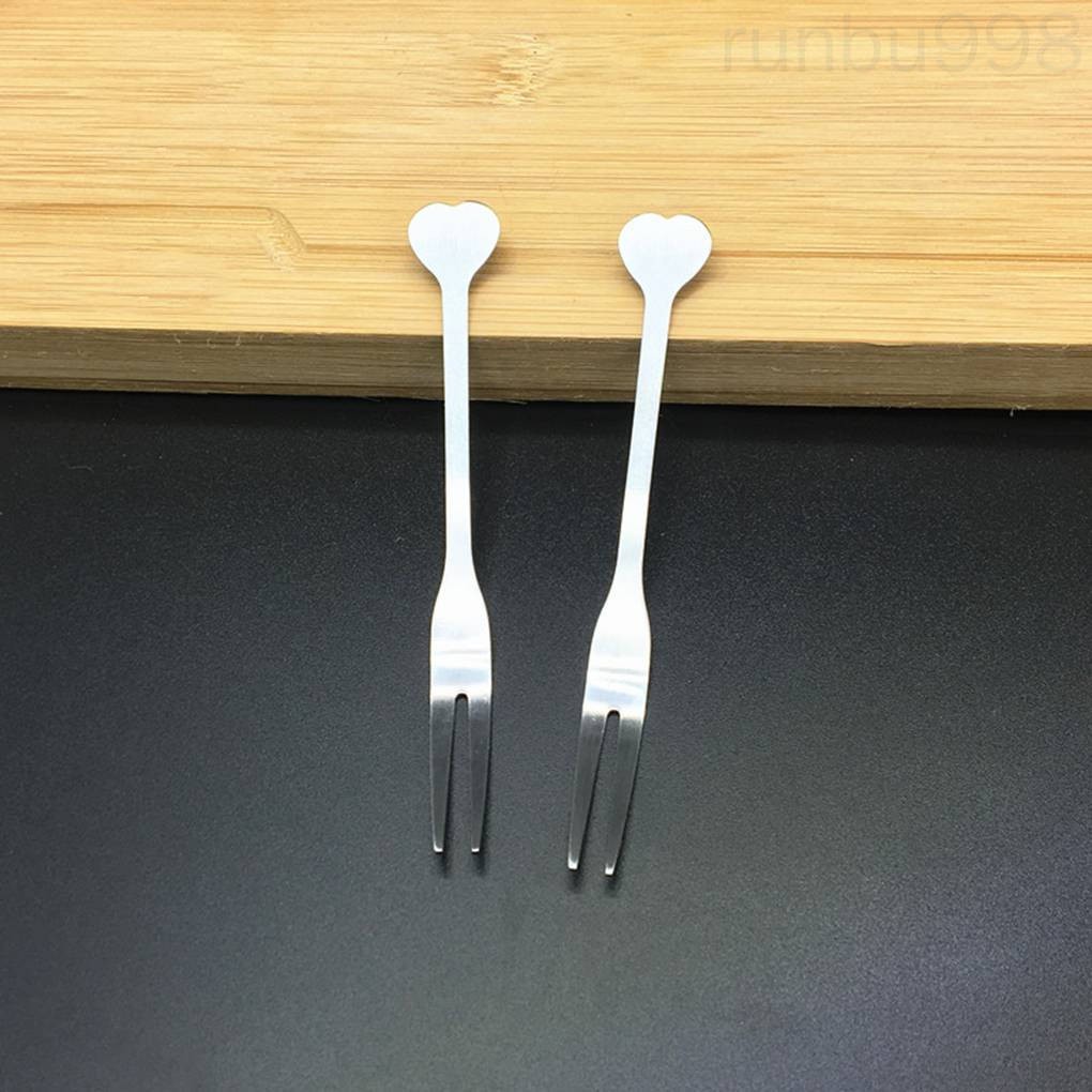 Nĩa Ăn Tráng Miệng Hình Trái Tim Chất Liệu Thép Không Gỉ Mã Số 998