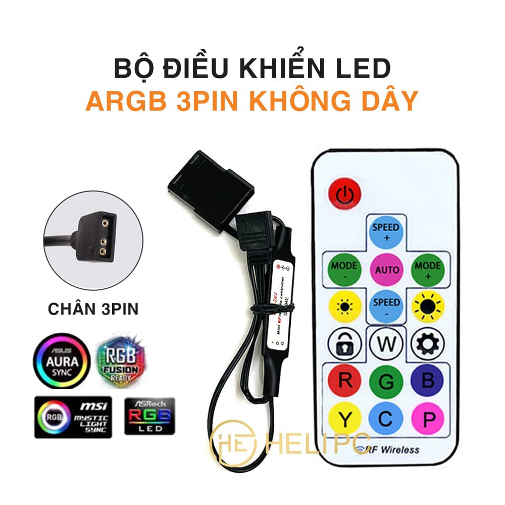 Bộ điều khiển LED ARGB 5v 3pin không dây (RGB Led Controller) - Chỉnh màu cho quạt Addressable RGB