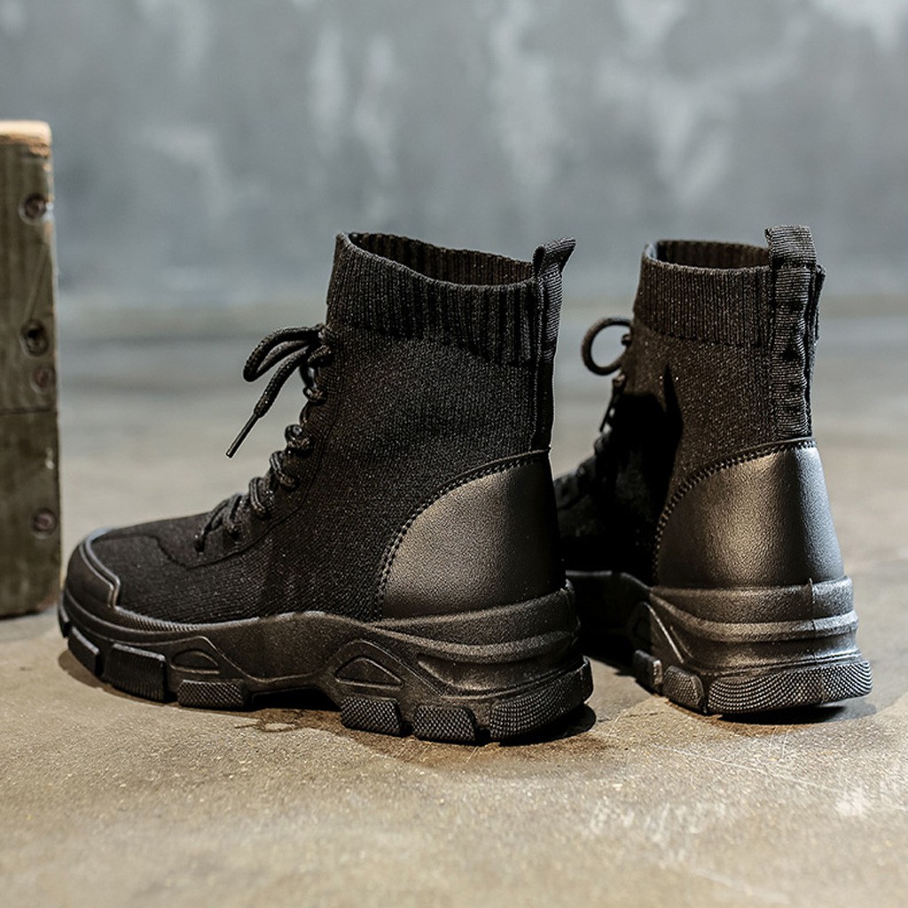 Giày Boots Nữ BUXINO27 Boots Nữ Cổ Cao Phối Thun Co Dãn Ôm Chân Phong Cách Đường Phố Chính Hãng BUXINO Size ( 36 - 39)