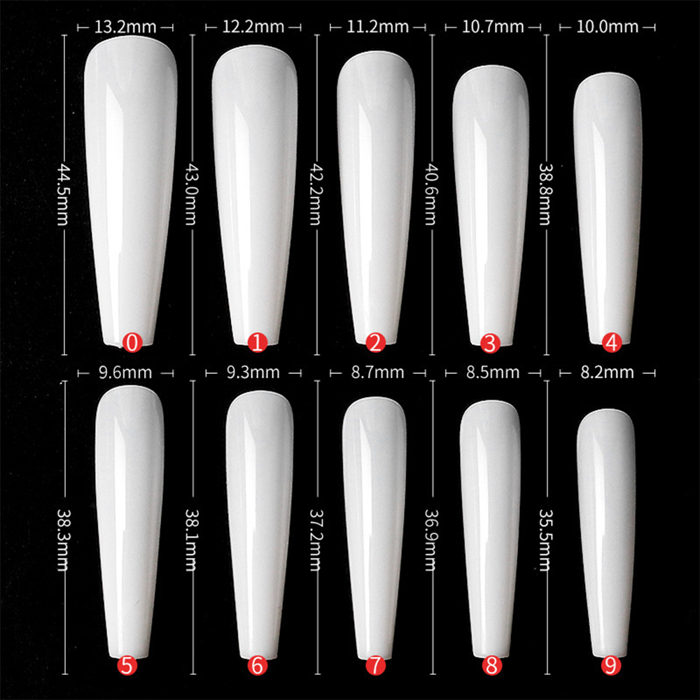 [Hàng mới về] Bộ 500 móng tay giả bằng acrylic trong suốt tiện dụng