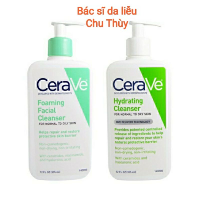 Sữa rửa mặt Cerave Foaming Facial Cleanser bản Pháp - Cerave da dầu & Da Khô