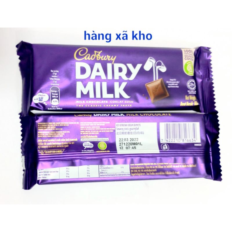90_ 150 g socola Cadbury dairy milk sữa ,4. 2024_4 vị
