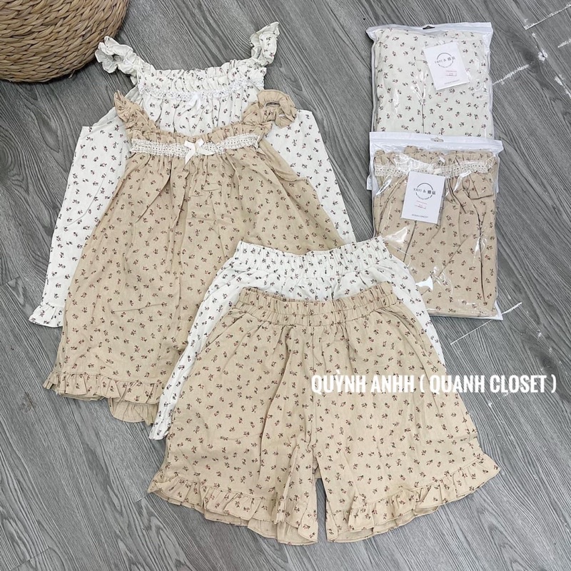 đồ bộ 2 dây hoa và quần sooc | BigBuy360 - bigbuy360.vn