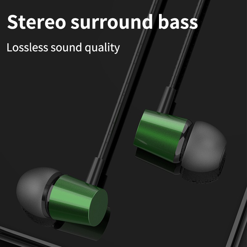 NBX F1 wired in-ear hifi sound green metal earphone with universal 3.5mm interface