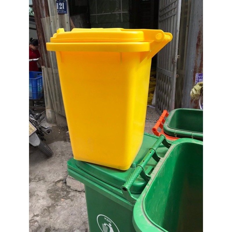 thùng rác nhựa HDPE 60l vàng
