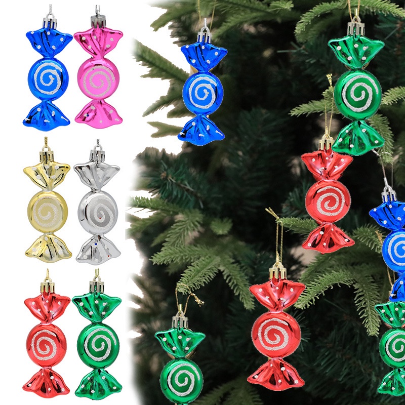 Set 6 Kẹo Giả Treo Trang Trí Cây Thông Giáng Sinh Năm Mới DIY