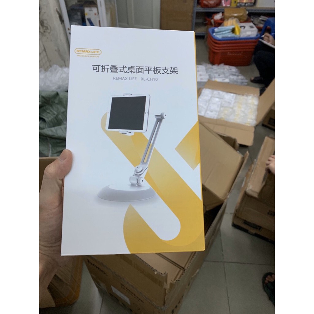 Kẹp giá đỡ để bàn điều chỉnh chiều cao REMAX Life RL-CH10 cho IPAD mini IPad Air máy tính bảng từ 7 inch đến 12.9 Inch