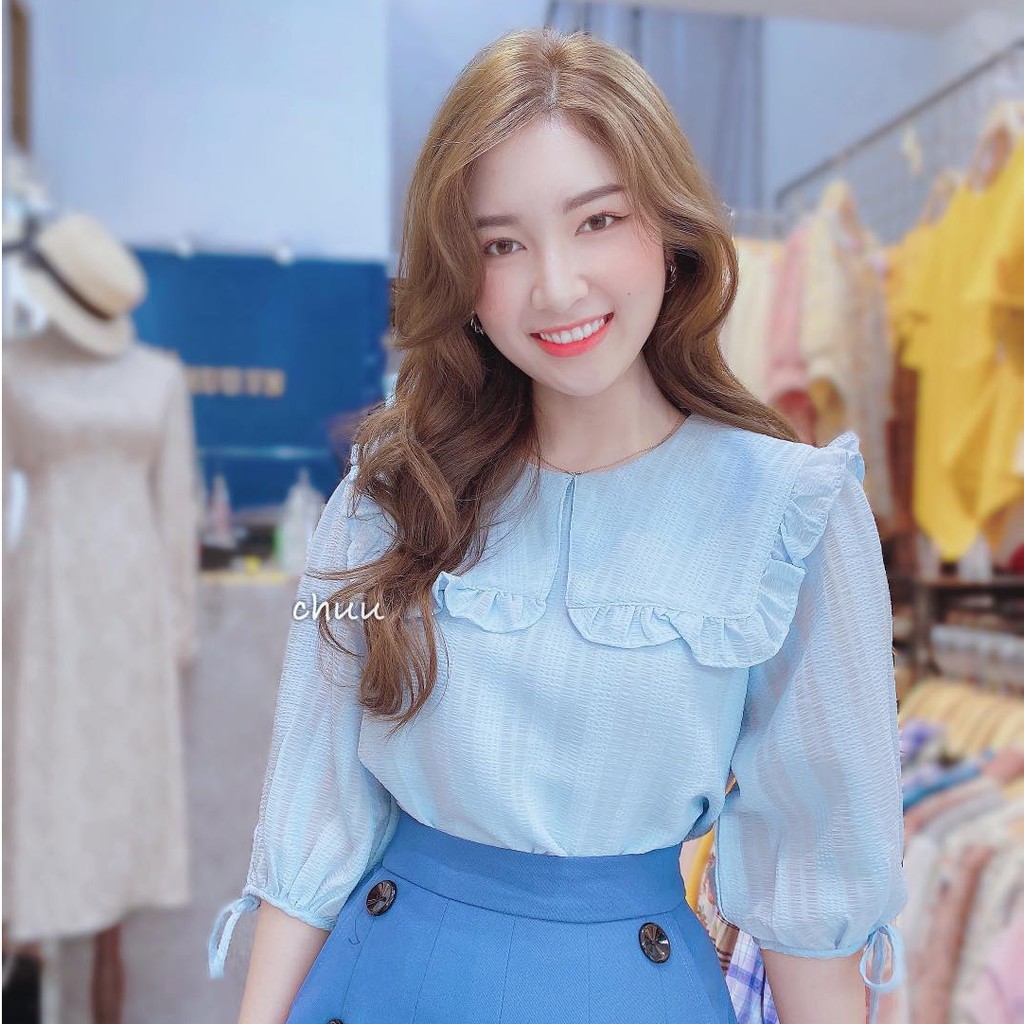 [ Mã WASTRUN4 giảm 10% tối đa 30K đơn 99K] Áo Sơ Mi Kiểu Vạt Vuông Tay Lửng CHUU A5560