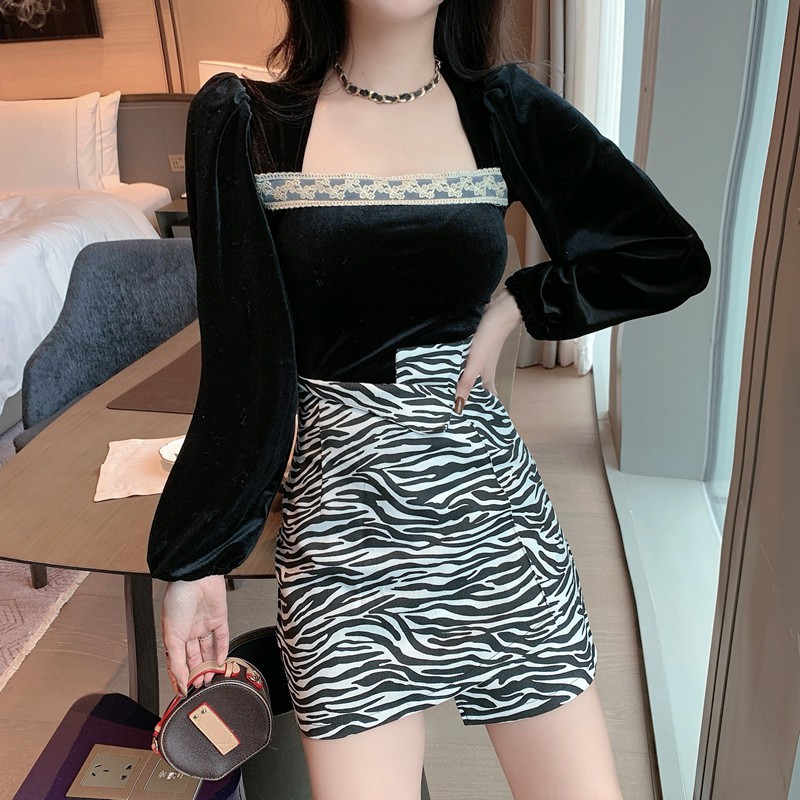 [Mã FAGREEN55 giảm tới 30K đơn 99K] Chân Váy Lưng Cao In Họa Tiết Ngựa Vằn Kiểu Hàn Quốc Xinh Xắn | BigBuy360 - bigbuy360.vn