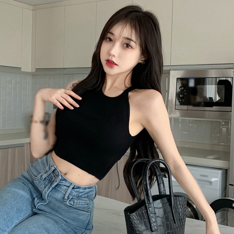 Áo Croptop Hai Dây Áo Hàn Quốc Nữ Màu Sắc Trơn Siêu Nhẹ Gợi Cảm Cho Nữ