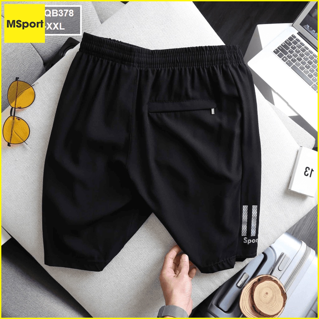 Quần Short Đùi Thể Thao Nam Chất Liệu Thun Xi 4 Chiều Cao Cấp, Dày Dặn, Mềm Mịn, Thấm Hút Mồ Hôi Tốt mã QUAN.18