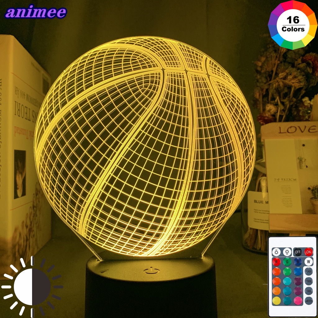 Đèn Ngủ 3d Hình Quả Bóng Rổ Bằng Acrylic Hologram Độc Đáo Trang Trí Phòng Ngủ Cho Học Sinh