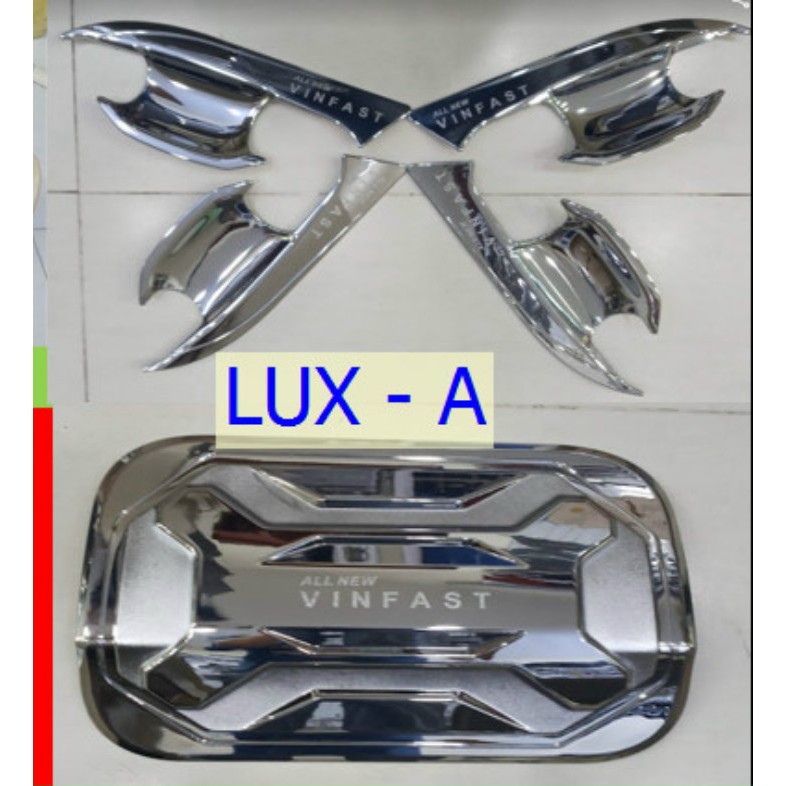 Ốp Hõm cửa + ốp Nắp bình xăng xe Vinfast Lux A mạ crom cao cấp