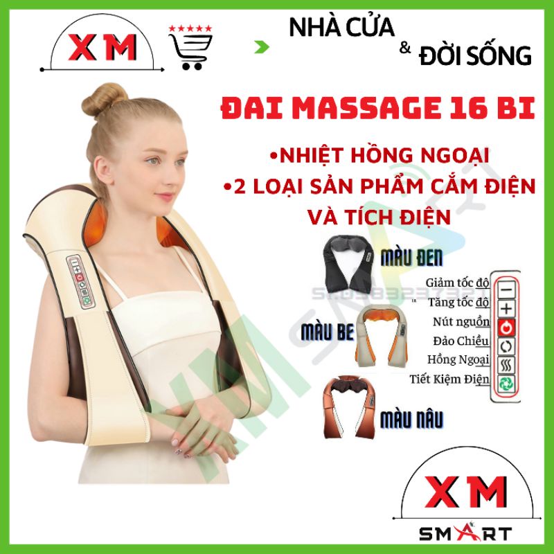 Đai Massage Cổ Vai Gáy Hồng Ngoại NIKITO - Máy Massage Đa Năng Cầm Tay. Mát xoa Cổ, Vai, Bụng BATASO