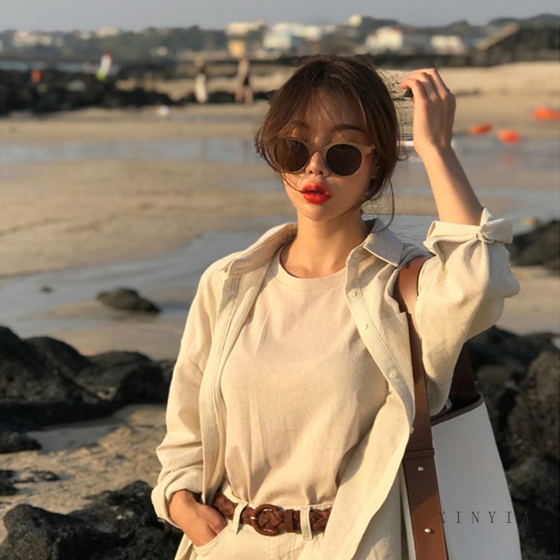 Kính mát kiểu dáng tròn cổ điển chống tia UV UV400 dành cho nữ