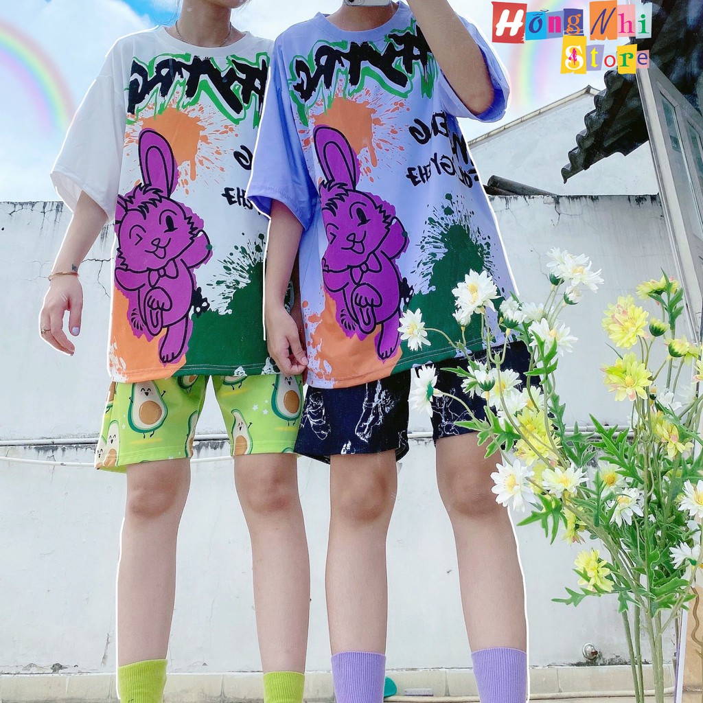 Quần Đùi Hoạt Hình Trái Bơ Short Cartoon Oversize Ulzzang Unisex Dáng Rộng - MM