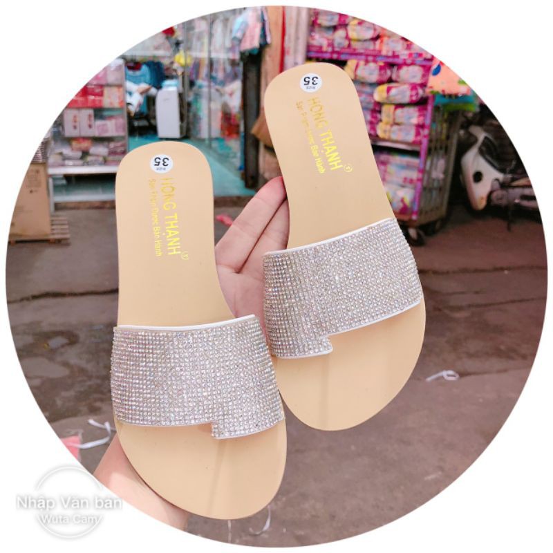 DÉP XỎ NGÓN QUAI NGANG ĐÍNH ĐÁ SIÊU XINH