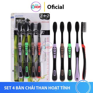 Set 4 bàn chải than hoạt tính hàn quốc