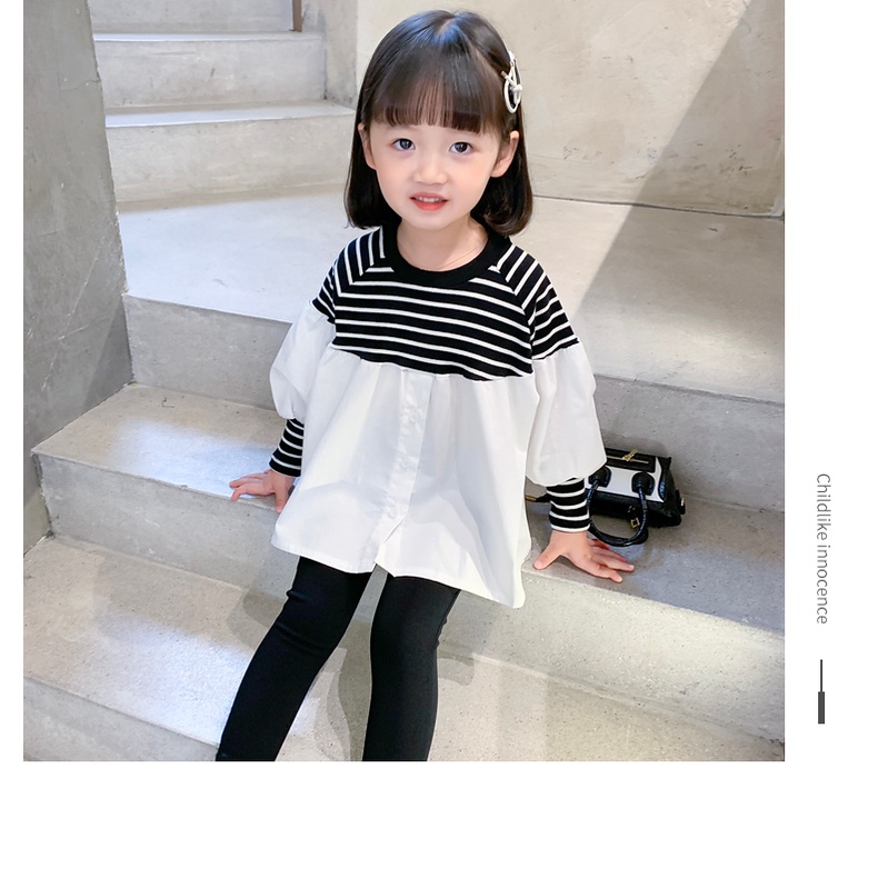 Áo Bé Gái Tay Dài Thu Đông, Áo Điệu Bé Gái len tăm kẻ phối Đũi hàn siêu đẹp, Shop Mamikid