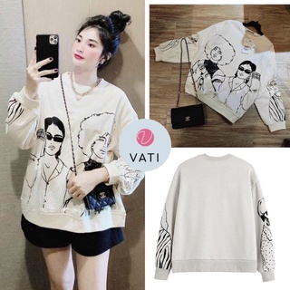 Áo Sweater  In Hình Cô Gái 🌸Áo Thun Nữ Dài Tay VATI , Form Rộng Chất Nỉ Cao Cấp Phong Cách Hàn Quốc