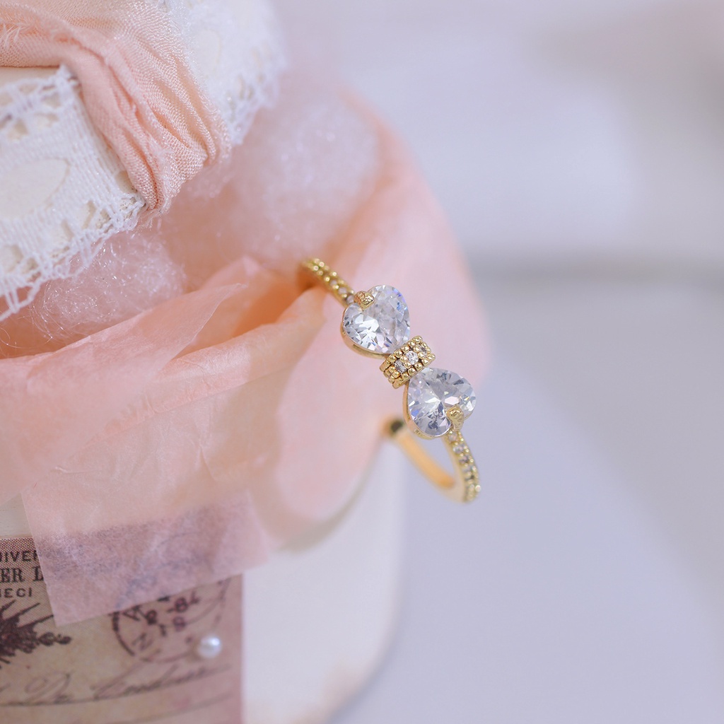 Nhẫn Hở Mạ Vàng 18 Đính Đá Zircon Thời Trang