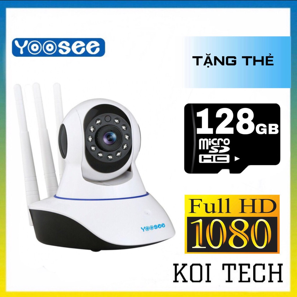 Camera trong nhà Yoosee Wifi IP phiên bản 2.0 xoay 360 độ 3 râu hd full màn hình - vienthonghn