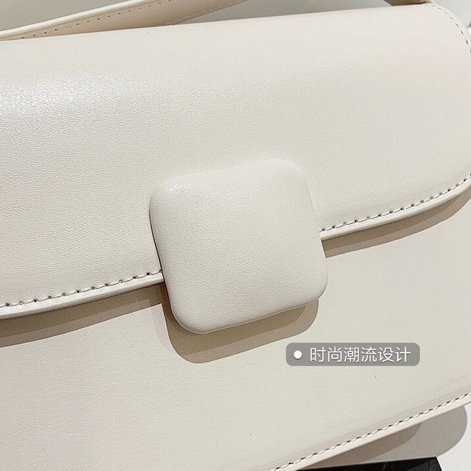 Túi nữ da trơn, khóa vuông bọc da, túi bộ 2 dây tặng kèm khăn lụa nổi bật hàng đẹp 2022 SL47