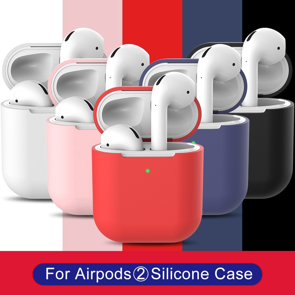 Vỏ bọc bảo vệ hộp tai nghe bằng silicon TPU cho Airpods 2